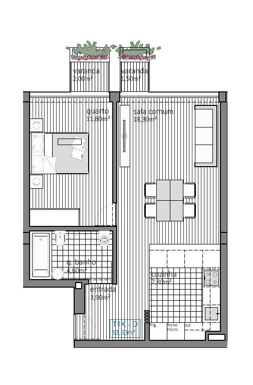 Apartamento T1 com garagem e varanda em Guifões, Matosinhos.-18