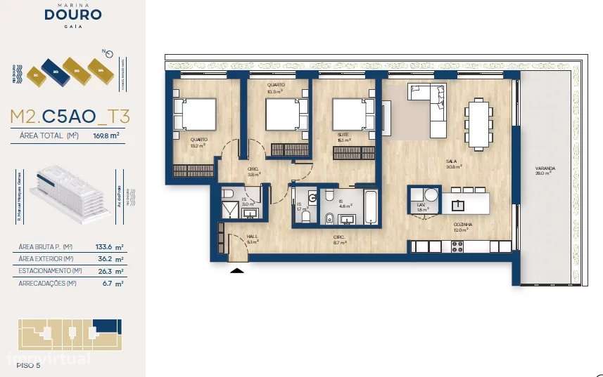 Apartamento T3 | Canidelo, V.N.Gaia - Grande imagem: 2/39