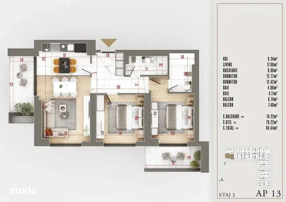 Apartament 3 camere Premium| Extra Izolatie Fonica | Titan Pallady-1