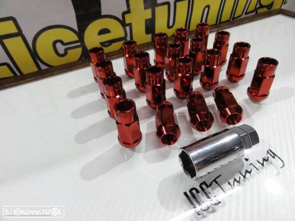 Porcas Lug Nuts para honda,Mazda,etc  45mm 12x1.50 Vermelho Conjunto 20 Unidades - 3