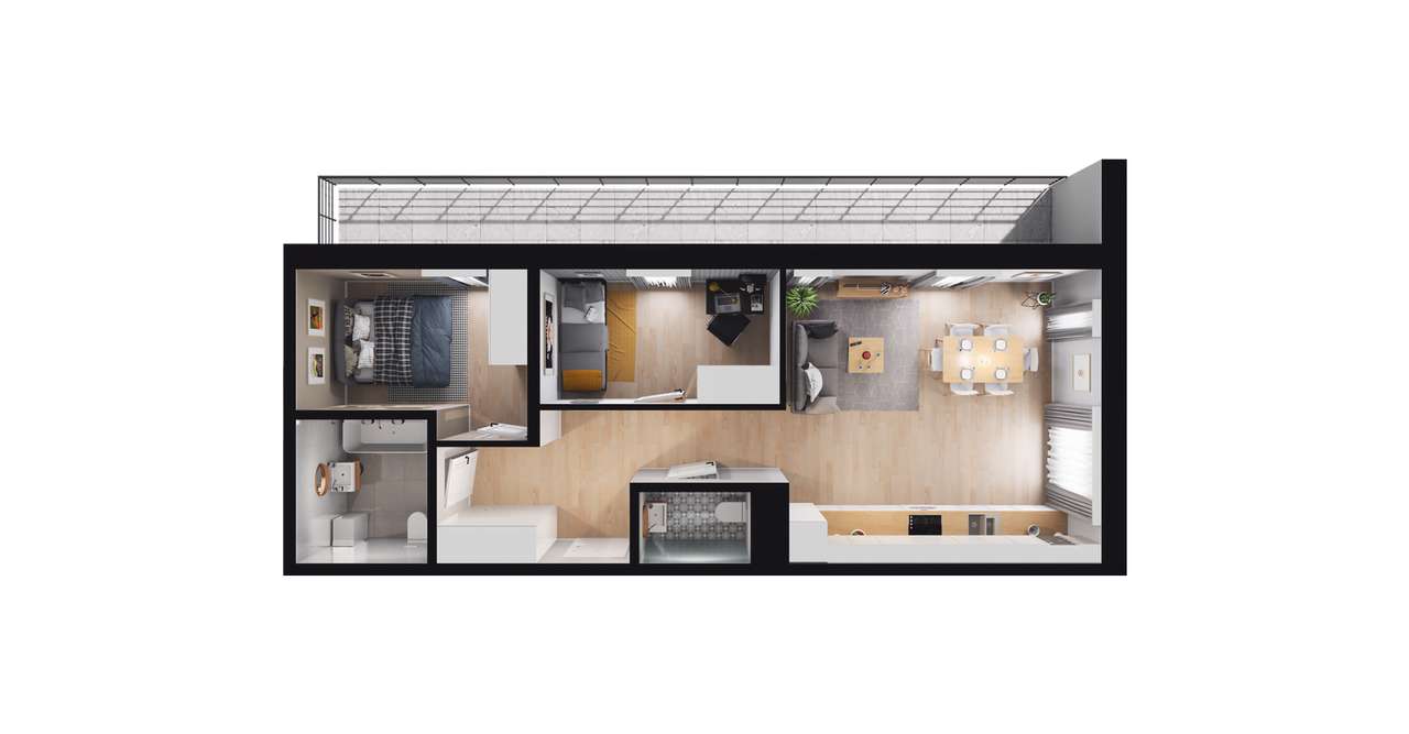 3-pokojowe mieszkanie 64m2 + loggia Bez Prowizji - Pełny obrazek: 2/8