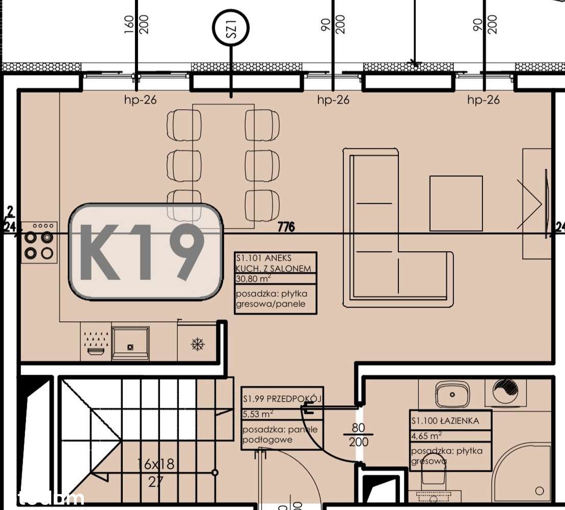 Mieszkanie 87,43 m2 - 4 pokoje - balkon - garaż - Pełny obrazek: 2/5