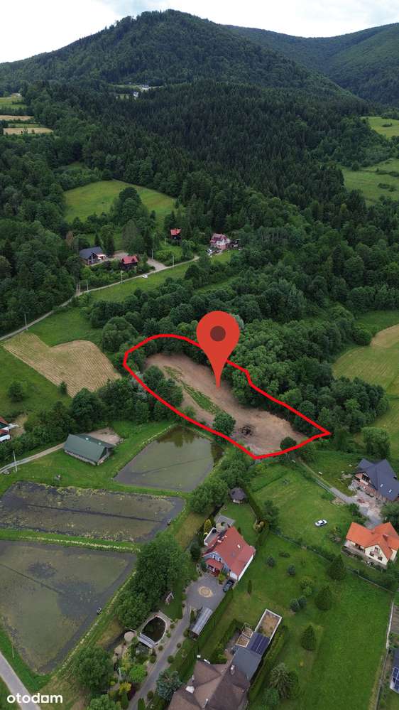 Działka budowlana 30 arów Mszana Dolna, Zarabie-1