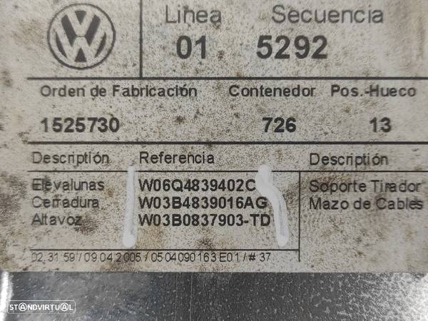 Armação Elevador Trás Direito Volkswagen Polo (9N_) - 5