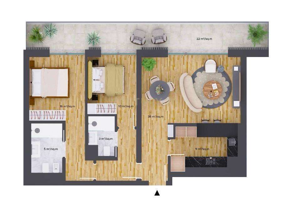 T2 Novo com terraço e 2 lugares de estacionamento - Campo Novo Residen-0