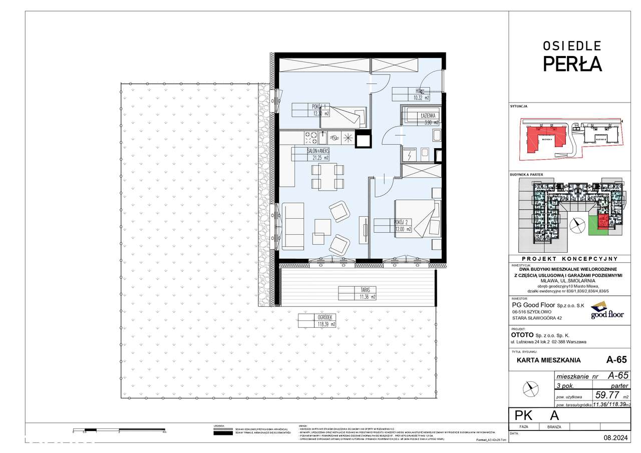 Apartamenty Perła | apartament A-65 z ogródkiem - Pełny obrazek: 2/10