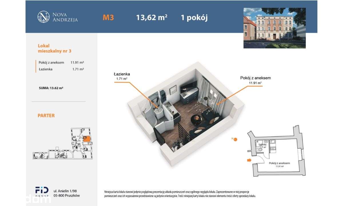 Jasna Kawalerka w Centrum | Parter | Front Budynku - Pełny obrazek: 2/12