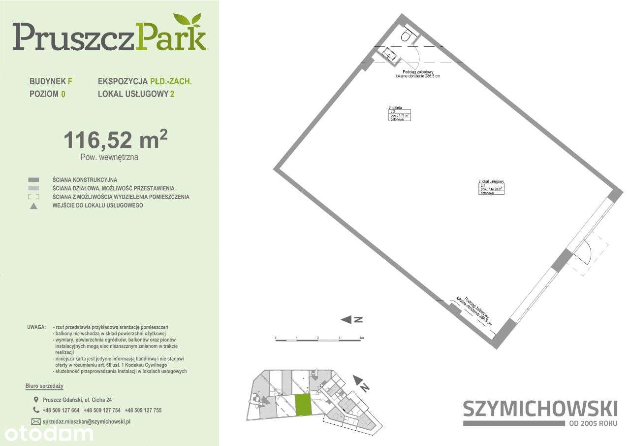 PRUSZCZ PARK F - lokal usługowy 0.A.2 - 116,52 m2 - Pełny obrazek: 2/14