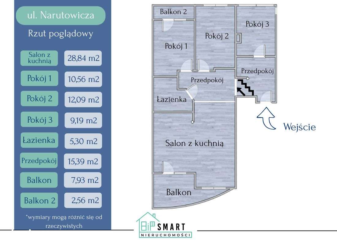 4 pokoje | 2 balkony | Ogrody | 82,7 m² | 1 piętro-15