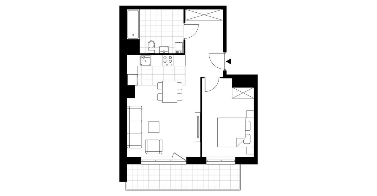 2-pokojowe mieszkanie 51m2 + taras Bez Prowizji - Pełny obrazek: 3/8