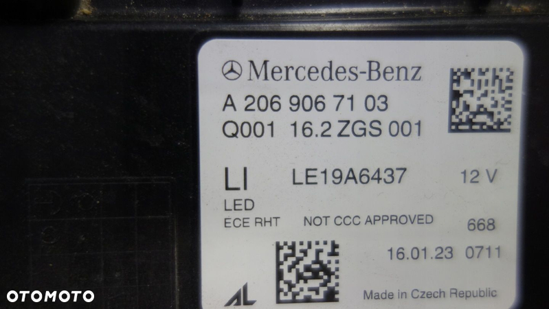 LAMPA PRZÓD LEWA MERCEDES W206 PERFORM A2069067103 - 6