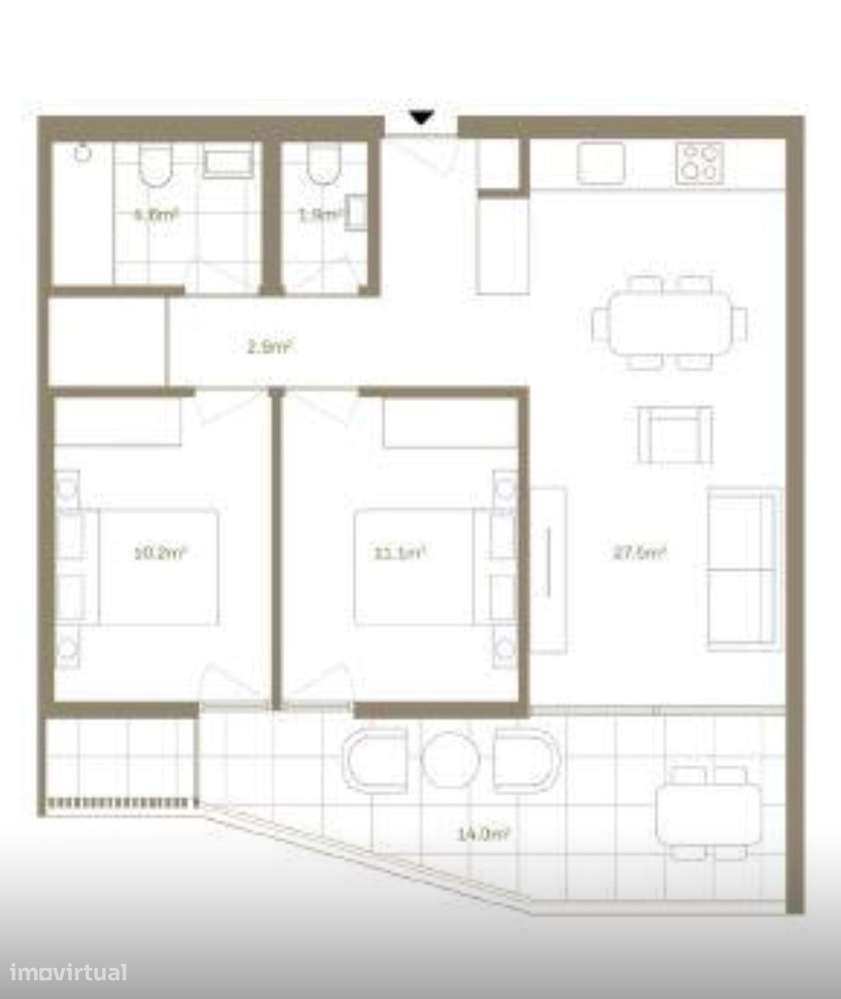 Apartamento NOVO T2 Panorâmico a Poente | The Yard Urban (Jardins da A-16