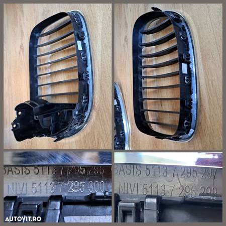 Set Nari grile radiator rinichi pentru modele cu night vision NIVI Bmw Seria 5 Seria 7 F 520d 535ix 523Li 730d 750Li 760 Lis - 4