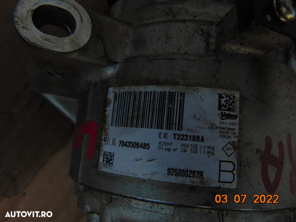 Compresor clima Dacia Sandero 1.0 Logan MCV Dokker Duster Lodgy Nissan Micra Renault clio 4 kadjar captur 1.2 scenic kangoo - 3