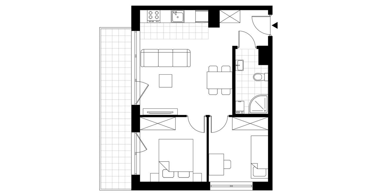 3-pokojowe mieszkanie 45m2 + balkon Bez Prowizji - Pełny obrazek: 3/8