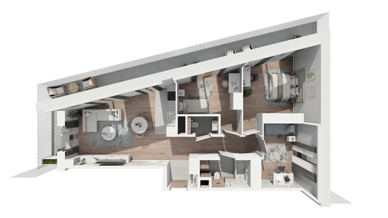 Mieszkanie 75,5 m2 z balkonem 40,72m2 - Pełny obrazek: 4/12