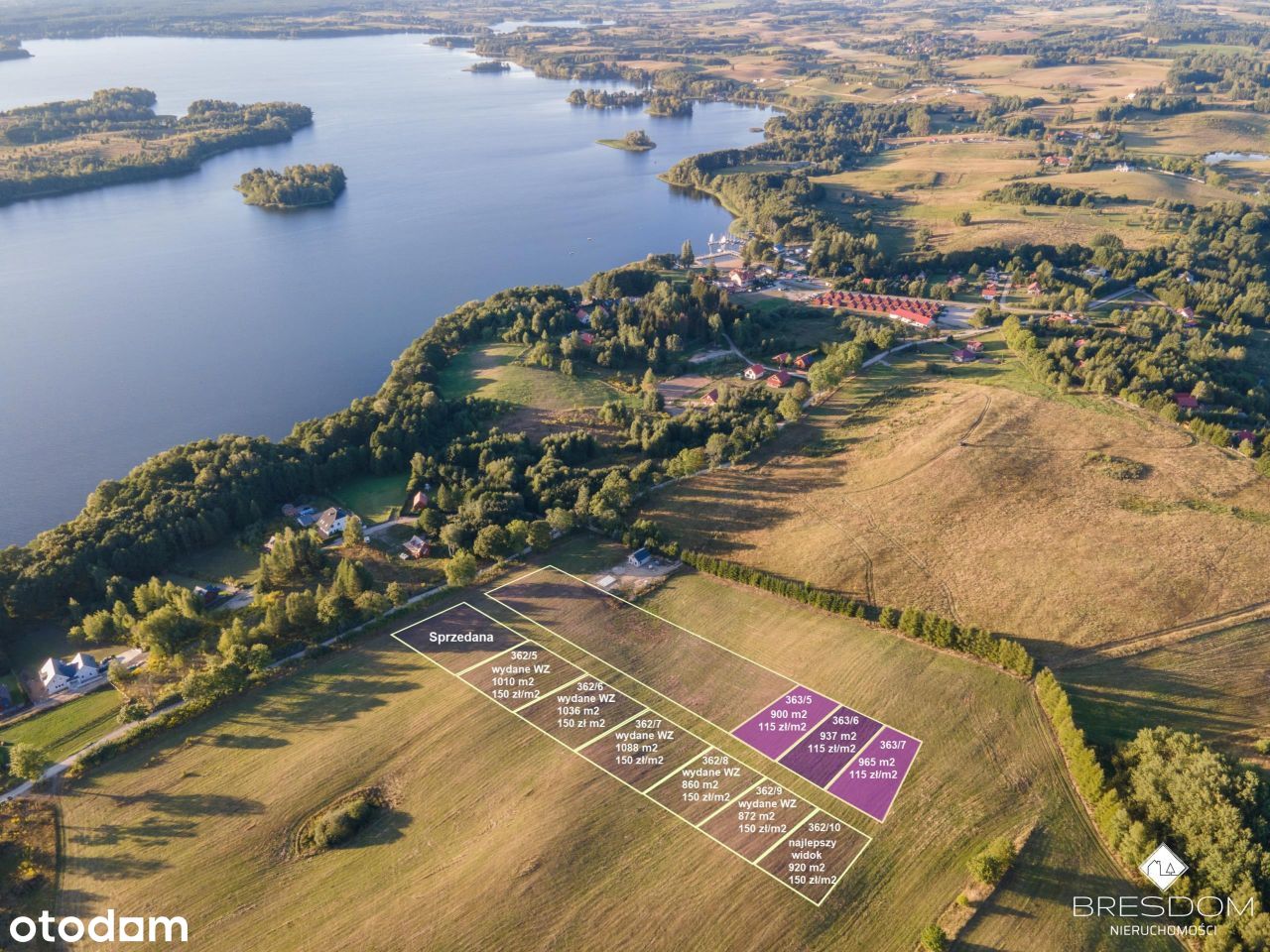 Warunki zabudowy - działki nad jeziorem Dadaj.