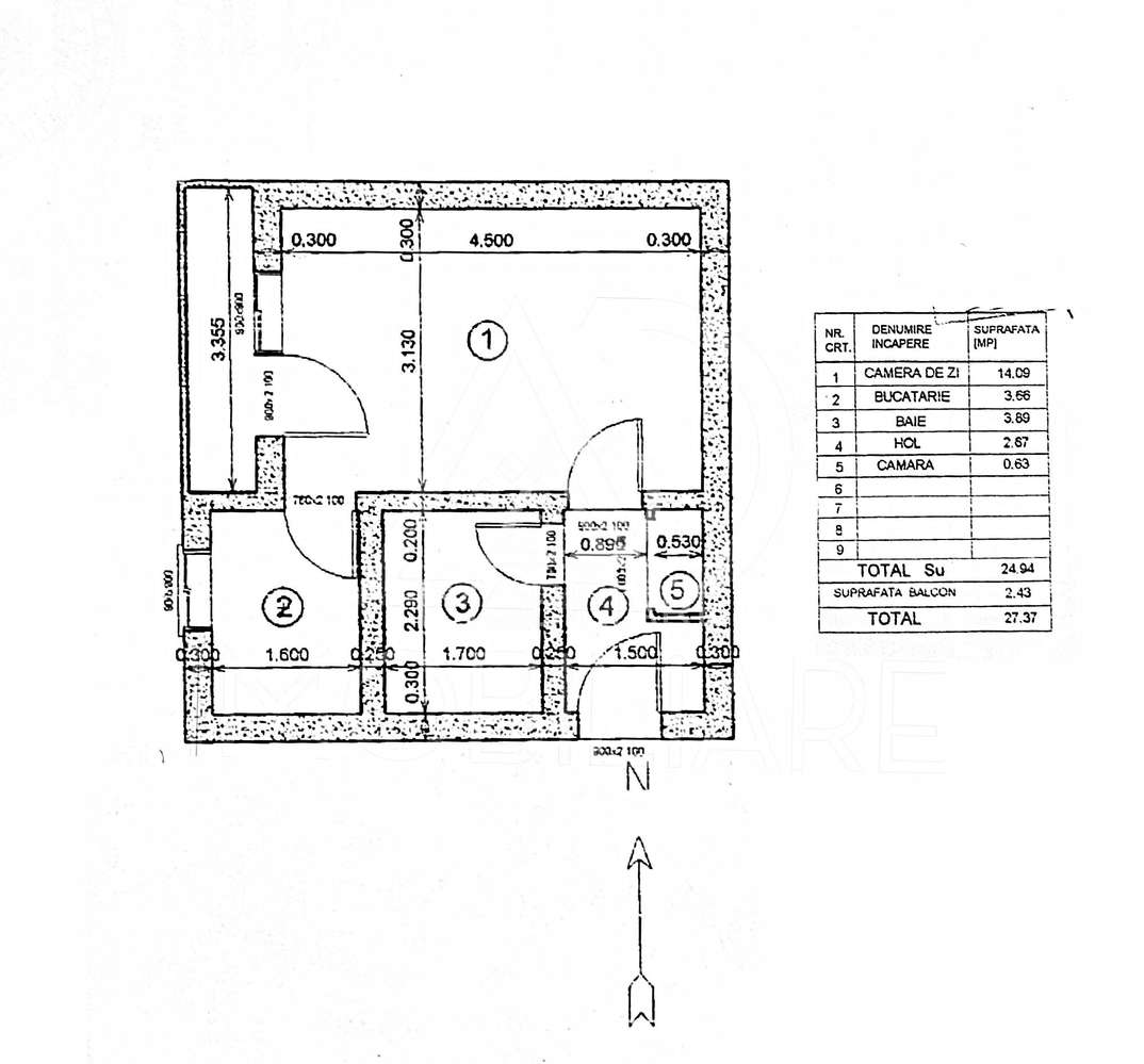 Garsoniera strada Hidrocentralei - 0% Comision - Imagine principală: 4/6