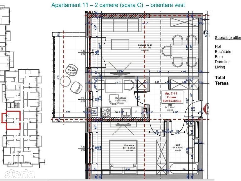 Apartament de 2 camere decomandate in Park Lake Residence, 52mp,...