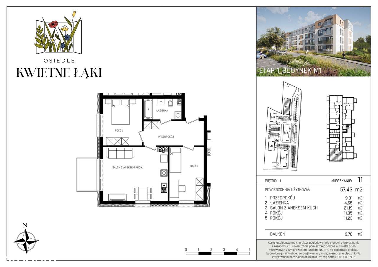 3-pokojowe mieszkanie 57m2 + balkon Bez Prowizji - Pełny obrazek: 2/8