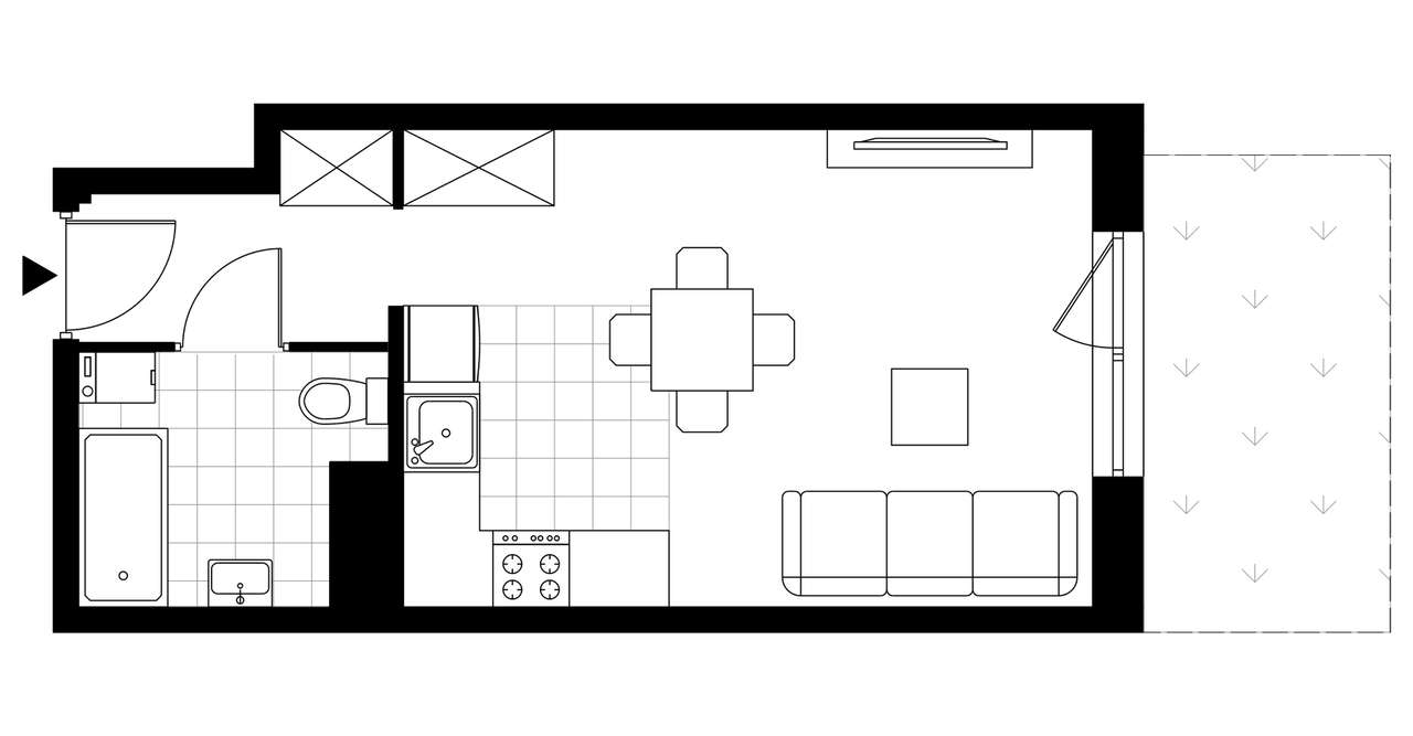 1-pokojowe mieszkanie 30m2 + ogródek Bezpośrednio - Pełny obrazek: 4/9