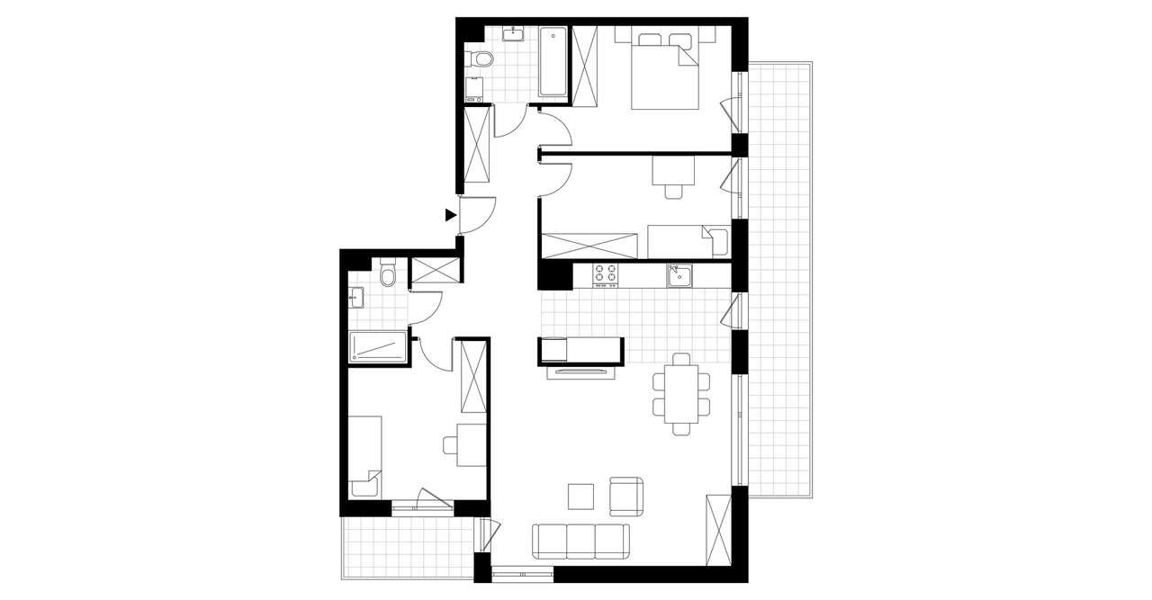 4-pokojowe mieszkanie 95m2 + 2 balkony - Pełny obrazek: 4/9