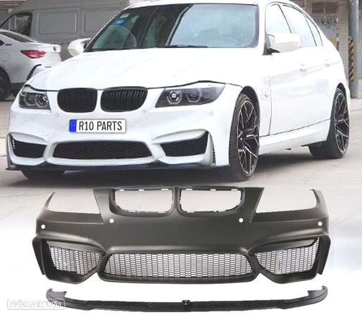 PARA-CHOQUES FRONTAL PARA BMW SERIE 3 E90 E91 05-08 LOOK M4 PDC + SPOILER LIP - 1