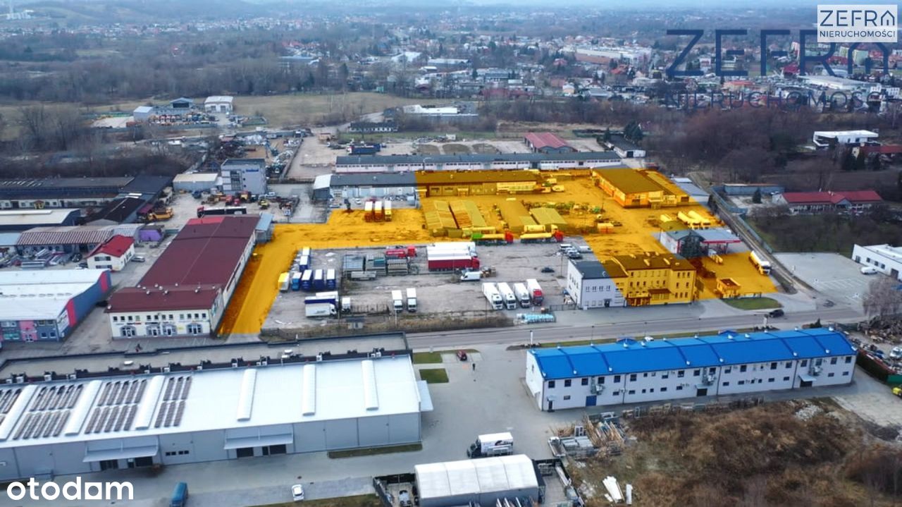 Teren przemysłowy 1,74 ha+budynki 3024 m2- Tarnów