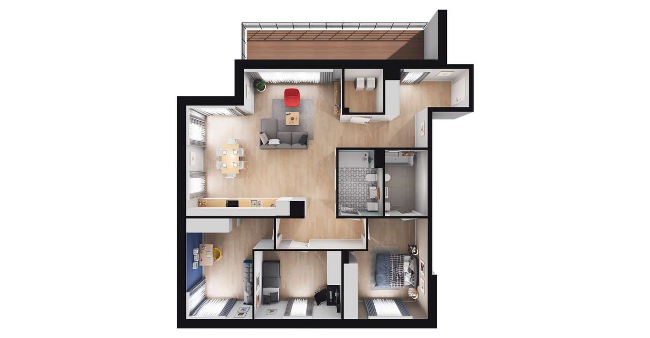 4-pokojowe mieszkanie 96m2 + balkon Bez Prowizji - Pełny obrazek: 3/9