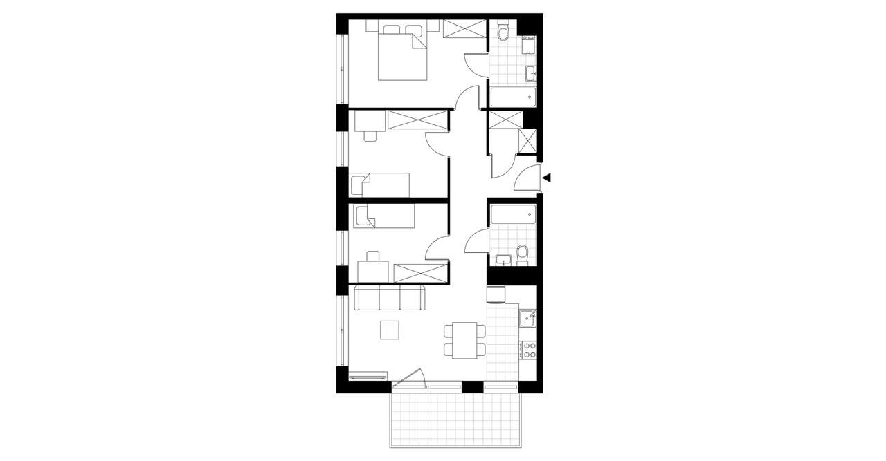 4-pokojowe mieszkanie 67m2 + balkon Bezpośrednio - Pełny obrazek: 3/8