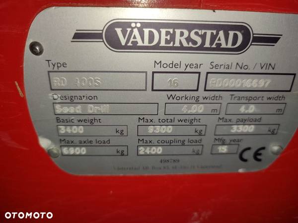 Väderstad RD 400S     4m.      129500zl.    1700ha - 11