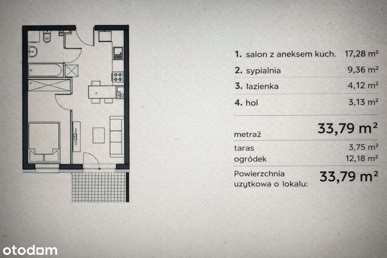 2 pokoje- inwestycyjne -gotowe -ogród- taras - Pełny obrazek: 3/16