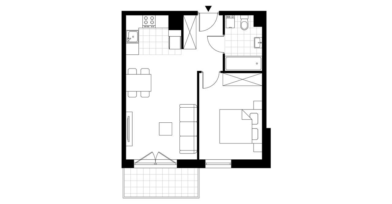 2-pokojowe mieszkanie 41m2 + balkon Bezpośrednio - Pełny obrazek: 4/9