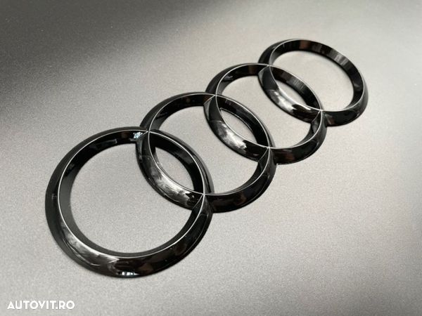 Emblema Audi negru cercuri / inele spate haion / grila fata toate modelele - 1