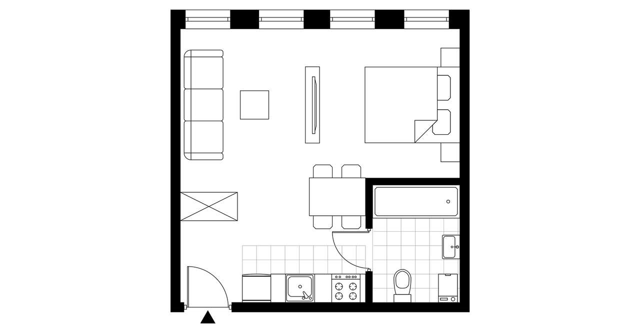 1-pokojowe mieszkanie 32m2 Bez Prowizji - Pełny obrazek: 3/8
