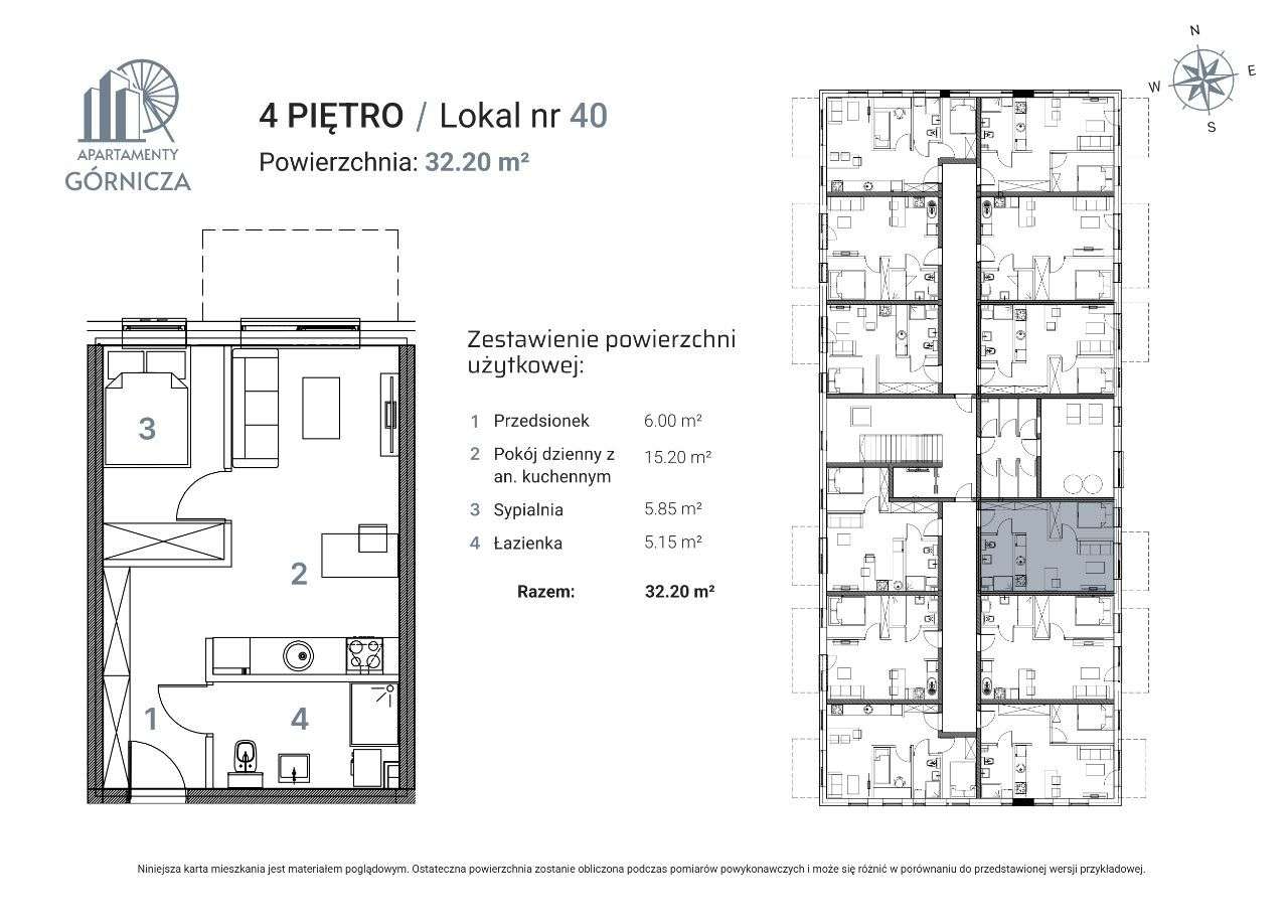 Nowe Apartamenty Górnicza Lokal nr 40 - 32,2 mkw - Pełny obrazek: 3/11