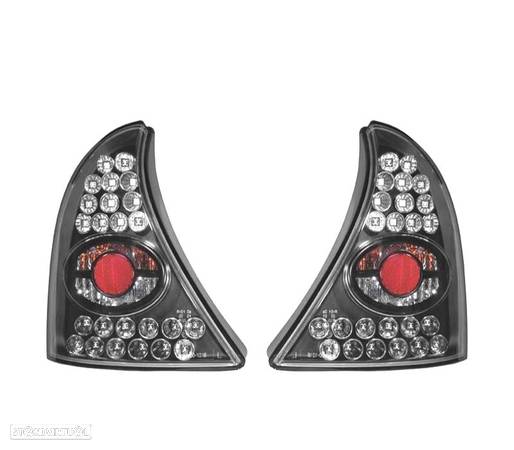 FAROLINS TRASEIROS LED PARA RENAULT CLIO II 98-01 PRETO - 1