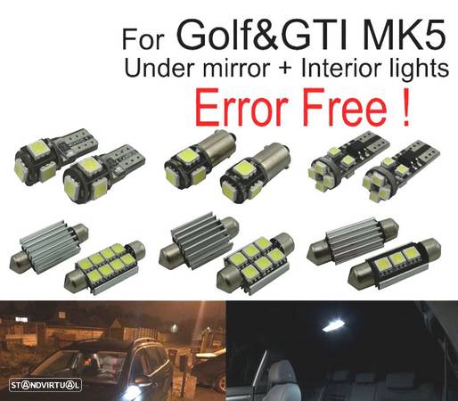 KIT COMPLETO 16 LAMPADAS LED INTERIOR PARA VOLKSWAGEN VW GTI MKV GOLF 5 MK5 GOLF5 06-09 - 1