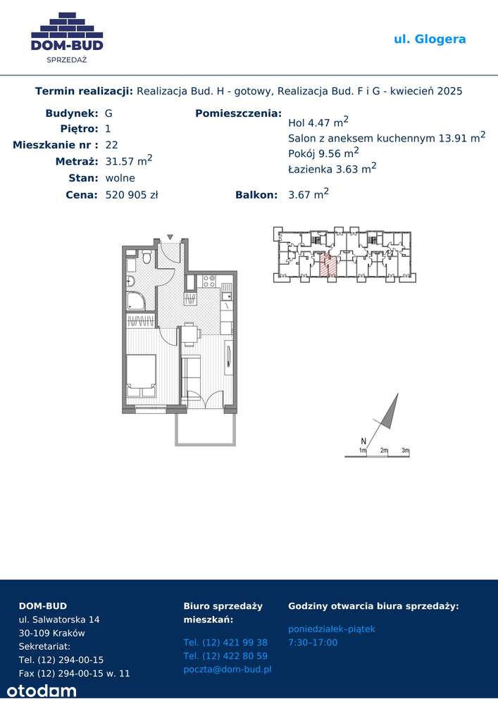 ul. Glogera | mieszkanie 2-pok. | G_22 - Pełny obrazek: 2/9
