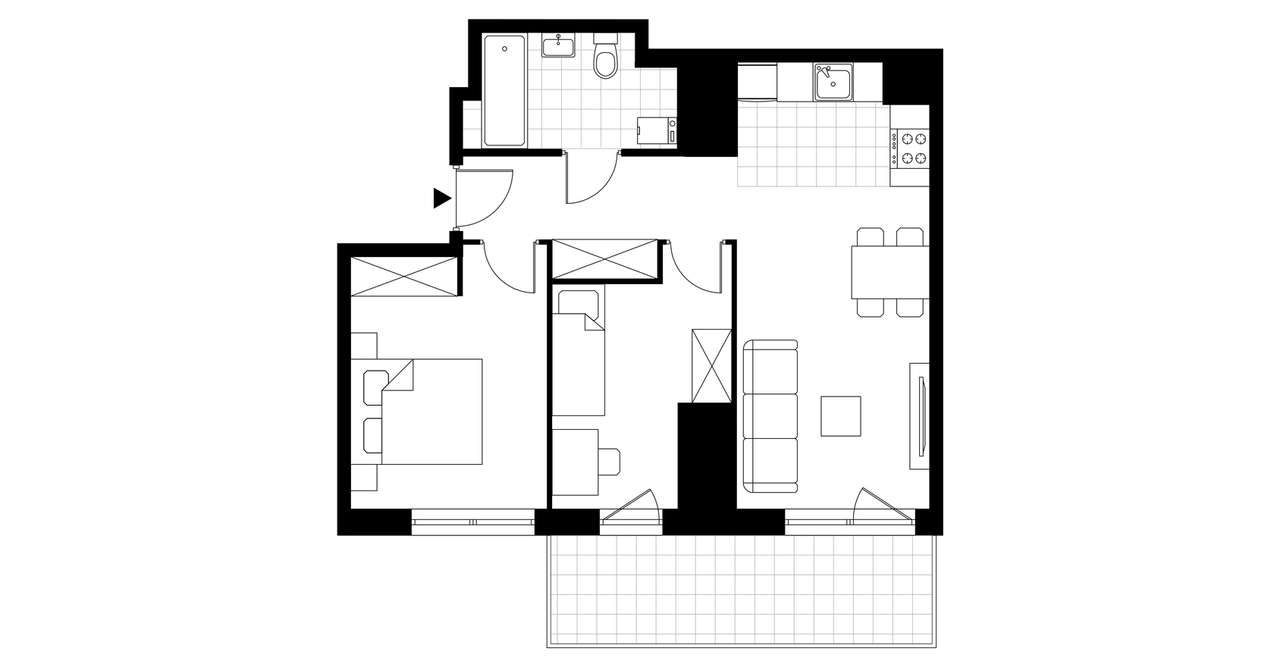 3-pokojowe mieszkanie 49m2 + balkon - Pełny obrazek: 3/6