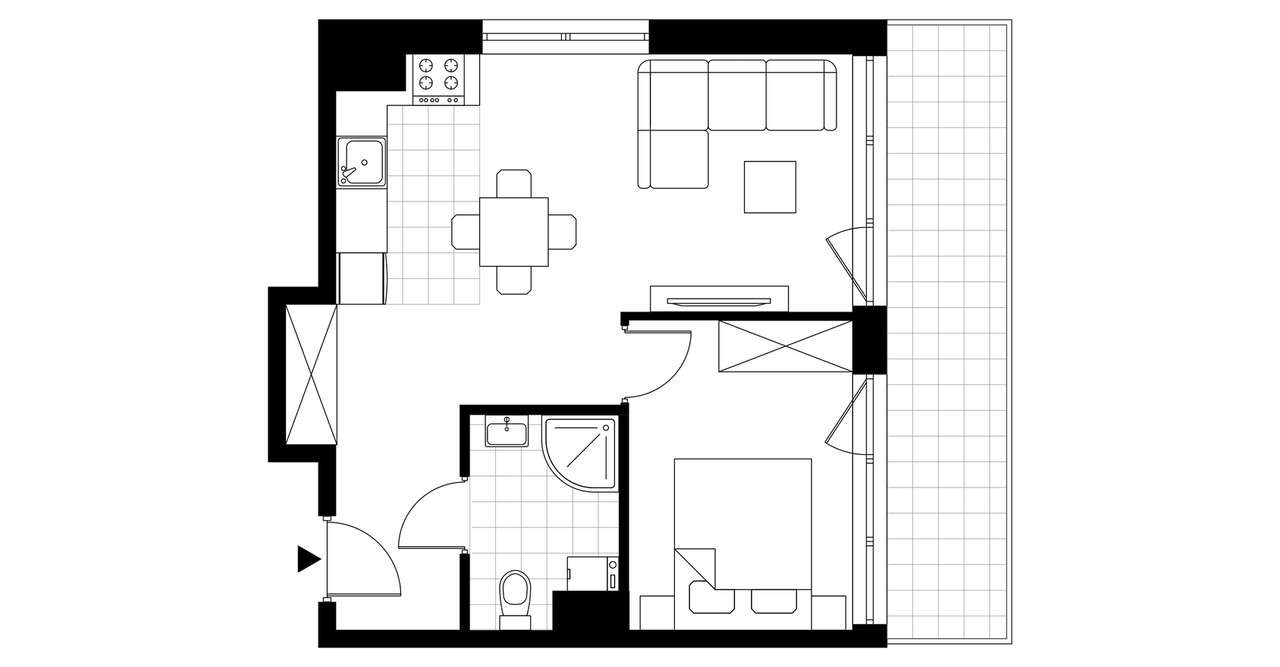 2-pokojowe mieszkanie 39m2 + balkon Bez Prowizji - Pełny obrazek: 3/8