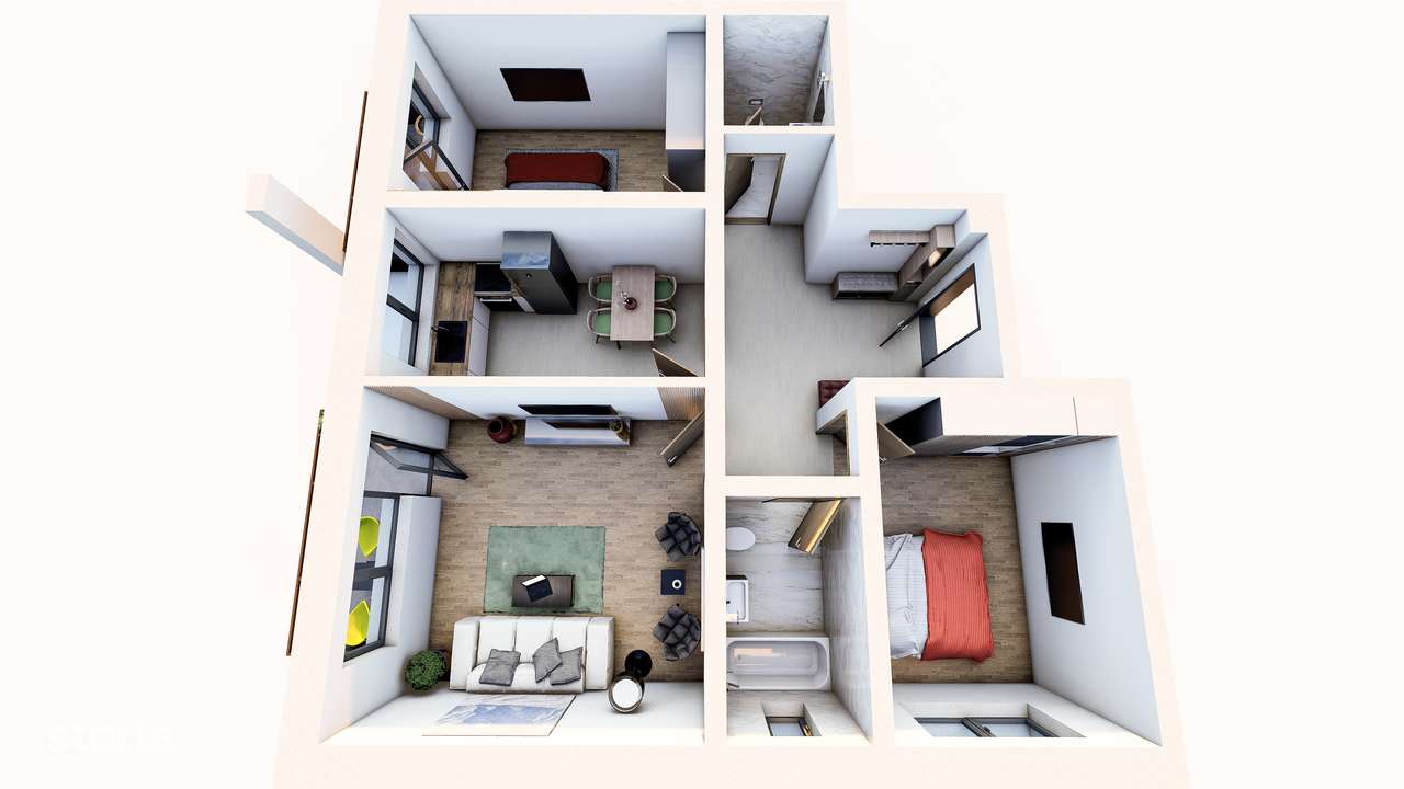 Apartament 3 camere FINALIZAT, etaj 1, Comision 0%.-12