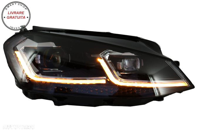 Faruri LED Bi-Xenon Look VW Golf 7 VII (2012-2017) Facelift G7.5 R Line Design cu - livrare gratuita - 6