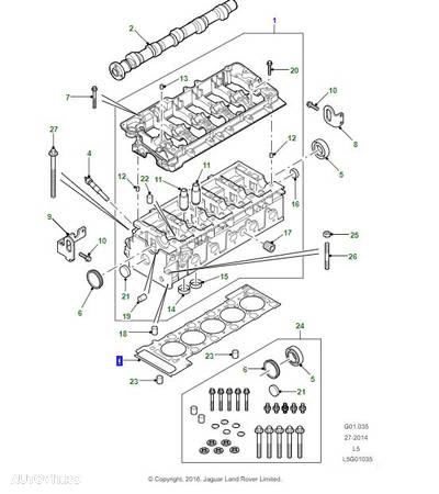 Garnitura chiulasa LVB000260 Land Rover Discovery 2 1998 - 2004 TD5 / DEFENDER 1987 - 2006 - 2