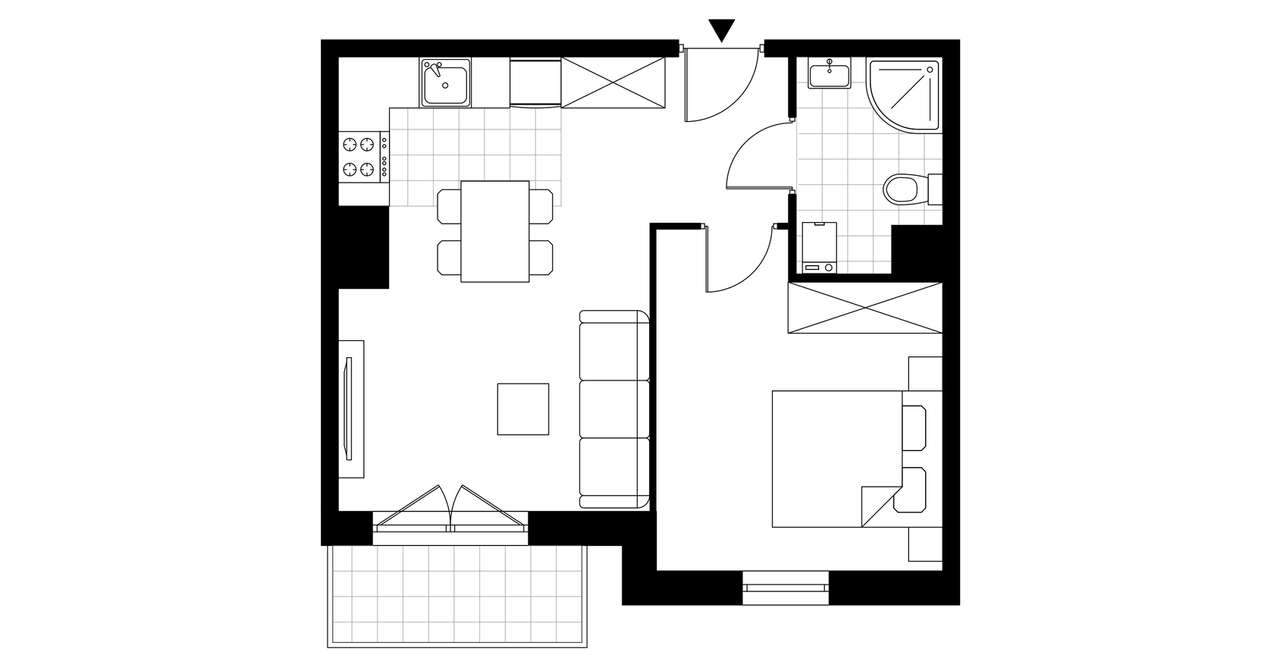 2-pokojowe mieszkanie 37m2 + balkon - Pełny obrazek: 3/6