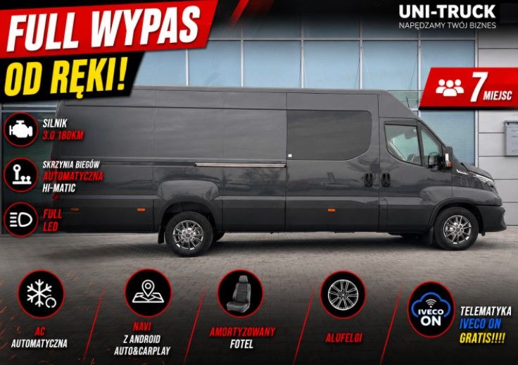 Iveco BRYGADÓWKA 7 MIEJSC OD RĘKI,MINIMUM FORMALNOŚCI,MAX SATYSFAKCJI NAVI,FULL LED,amortyzowany fotel,kamera cofania,alufelgi,silnik 3.0