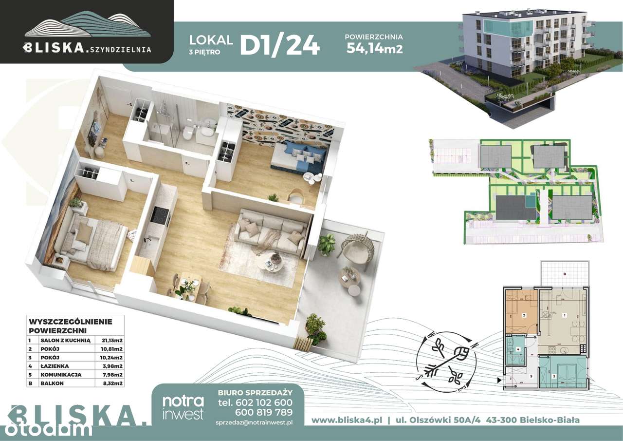 Bliska4.Szyndzielnia  | mieszkanie 3-pok. | D1/24 - Pełny obrazek: 2/10