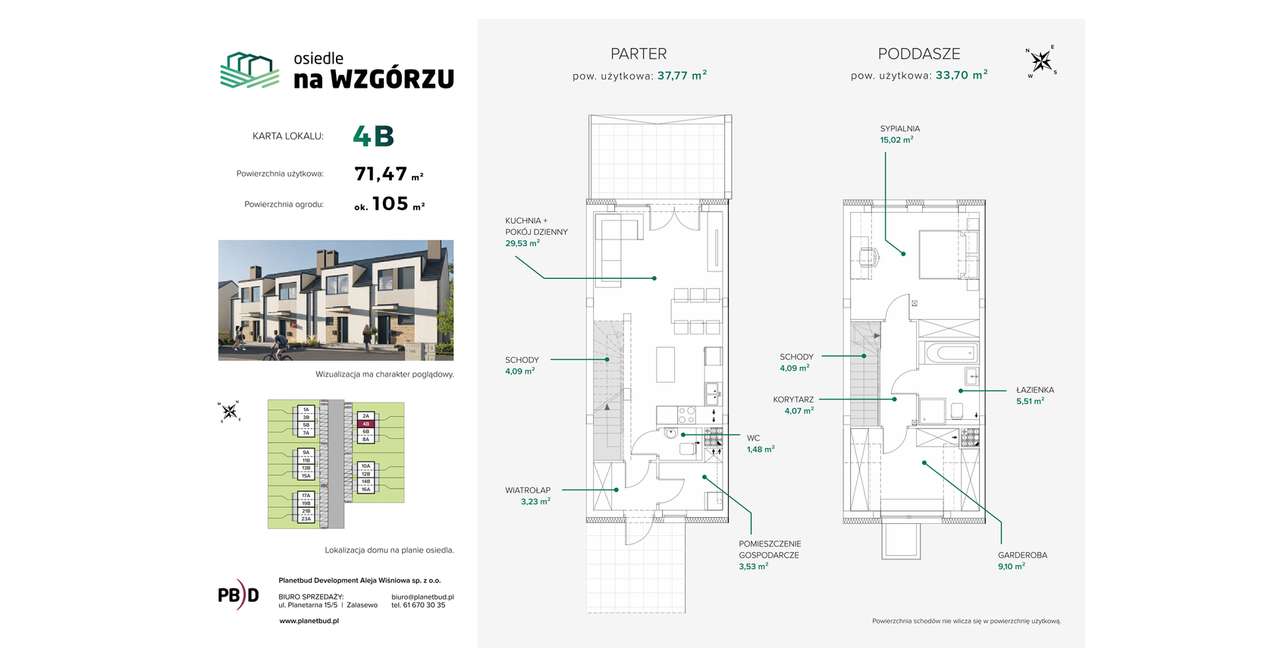 Osiedle na Wzgórzu | dom 3-pok. | 4B - Pełny obrazek: 2/6