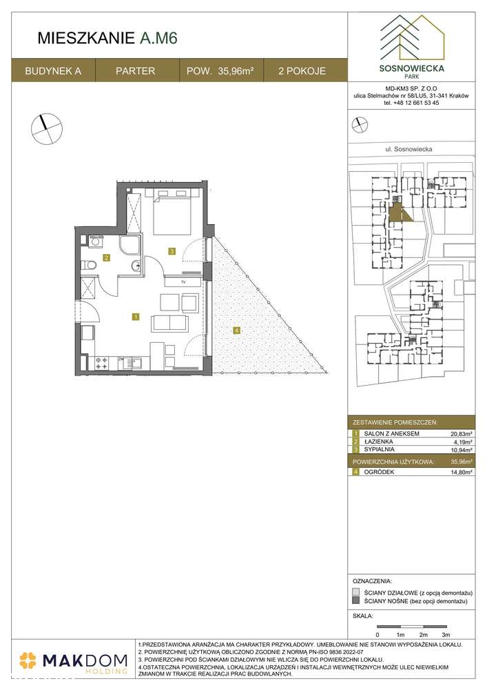 2-pokojowe mieszkanie 35m2 + ogródek Bezpośrednio - Pełny obrazek: 2/7