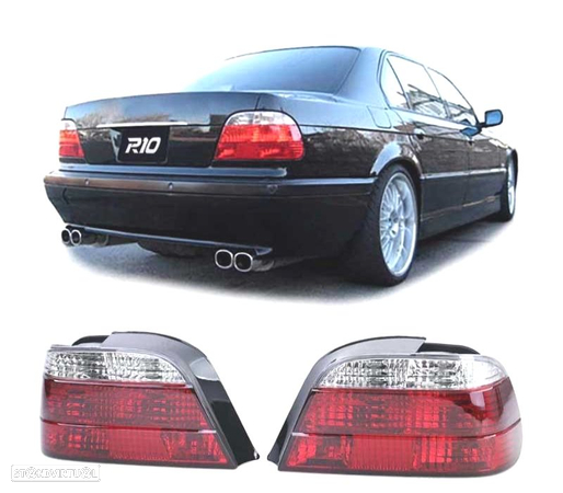 FAROLINS TRASEIROS PARA BMW E38 94-01 VERMELHO BRANCO - 1